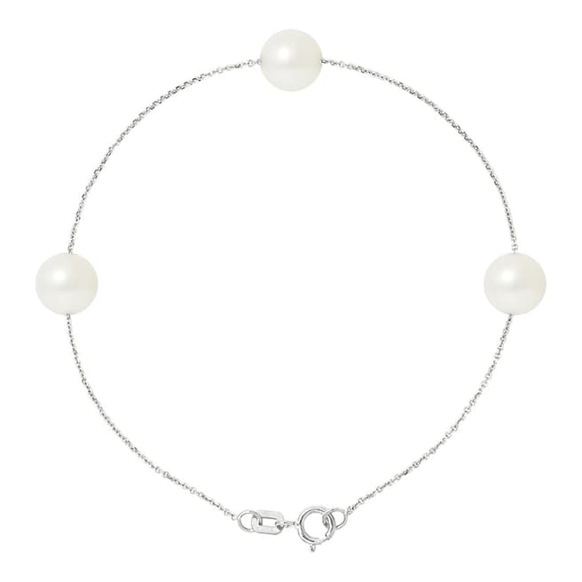 Mitzuko Natural White/ White Gold Freshwater Pearl Bracelet