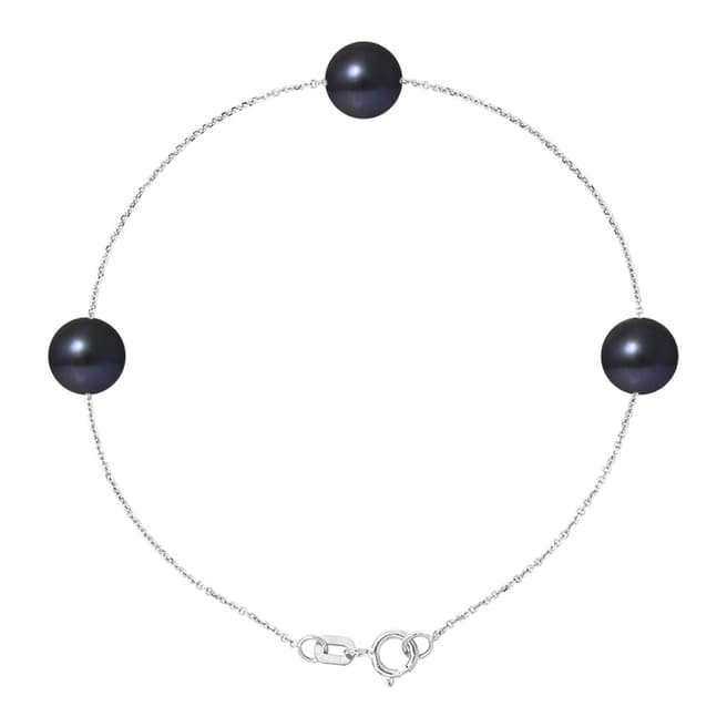 Mitzuko Natural Black Silver Freshwater Pearl Bracelet