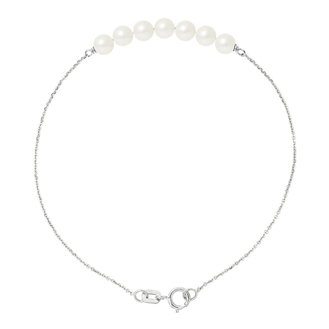 Mitzuko White Gold/white Tahitian Stle Real Cultured Freshwater Pearls Bracelet