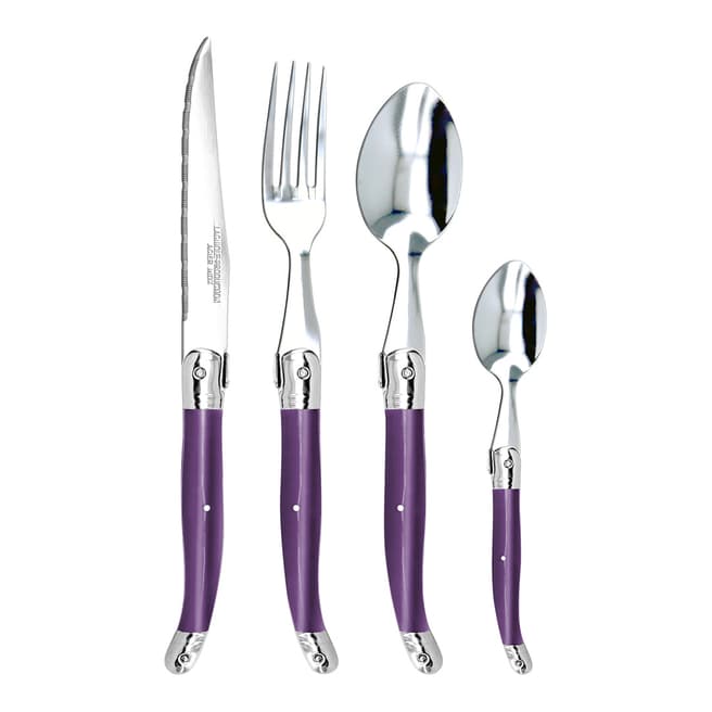 Laguiole 24 Piece Purple Cutlery Set