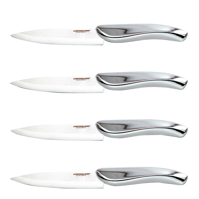 Laguiole Set of 4 Stainless Steel Ceramic Steak Knives