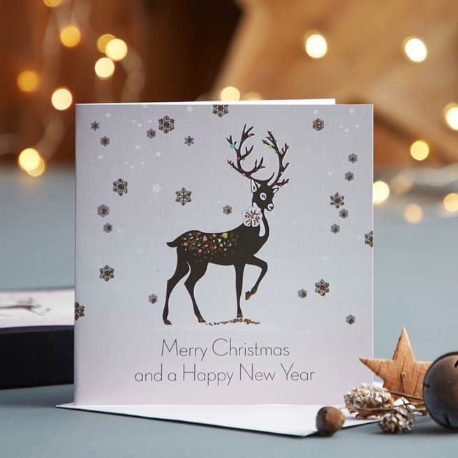 Five Dollar Shake Set of 12 Sparkle Reindeer Christmas Cards