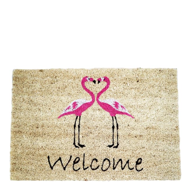 Artsy Doormats Pink Flamingo Coir Doormat