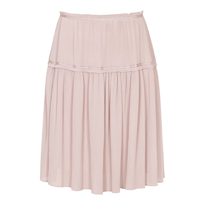 Reiss Pink Dali Plisse Short Skirt  