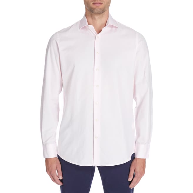 Hackett London Pink Regular Fit Pinpoint Cotton Shirt