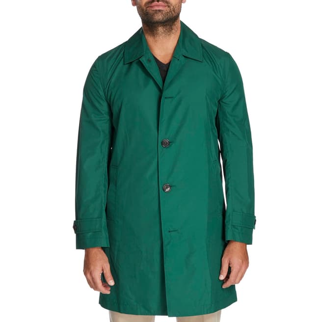 Hackett London Green Raincoat