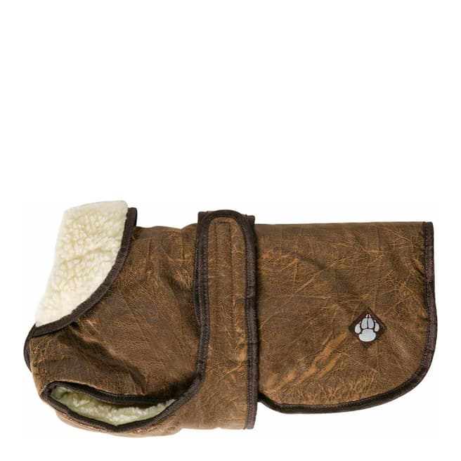 Danish Design Brown/Cream Leather Waggles Coat, 70cm