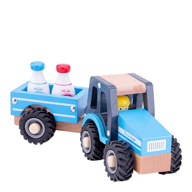 New Classic Toys Tractor with Trailer - Milk Bottles