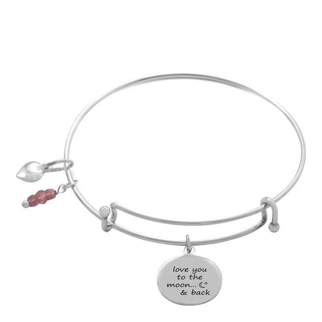 Alexa by Liv Oliver Pink/ Silver Love You to the Moon and Back Charm Bangle