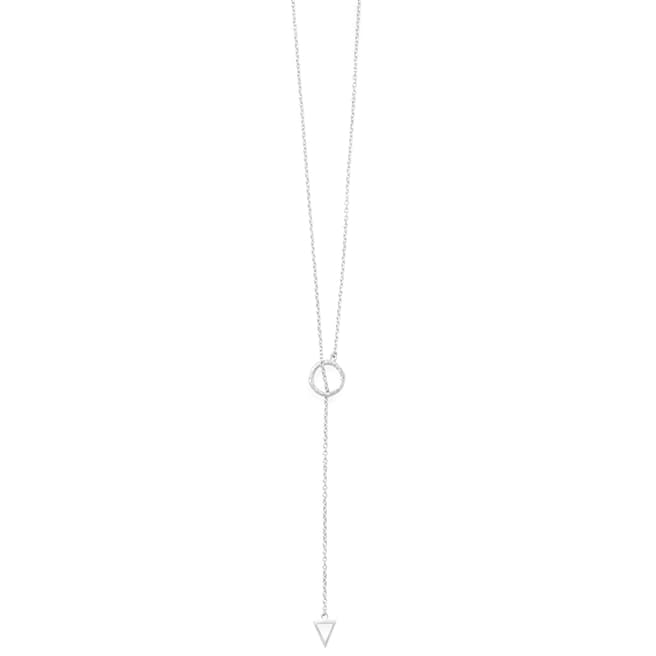 Alexa by Liv Oliver Sterling Silver Lariat Multi Shape Necklace