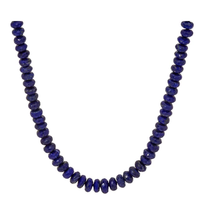 Alexa by Liv Oliver Blue Sapphire Faceted Silver Plated Necklace