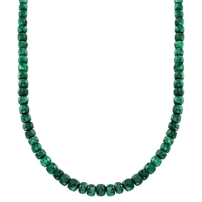Alexa by Liv Oliver Green Saphire Faceted Silver plated Necklace