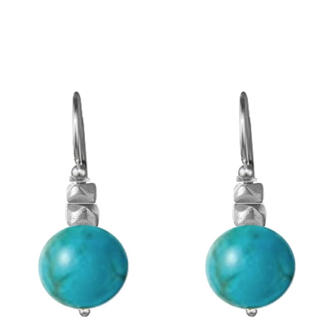 Alexa by Liv Oliver Turquoise/Sterling Silver Studded Drop Earrings