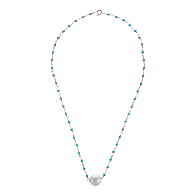Alexa by Liv Oliver Turqoise/Sterling Silver Pearl Necklace