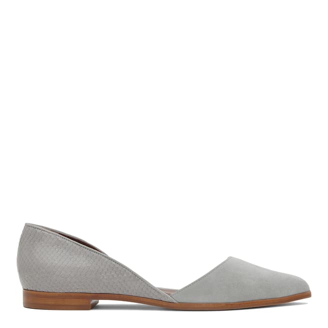 Reiss Ice Grey Daisy Flat Pointed Shoes