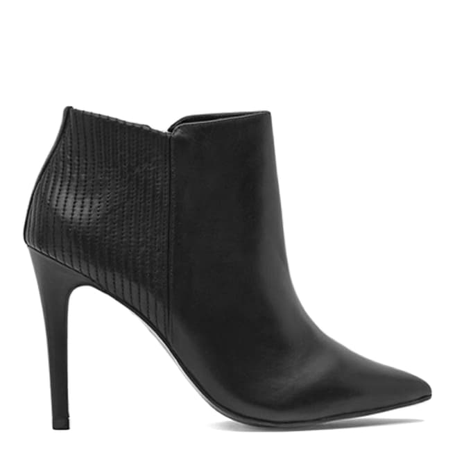 Reiss Black Sirus Stitch Detail Ankle Boots