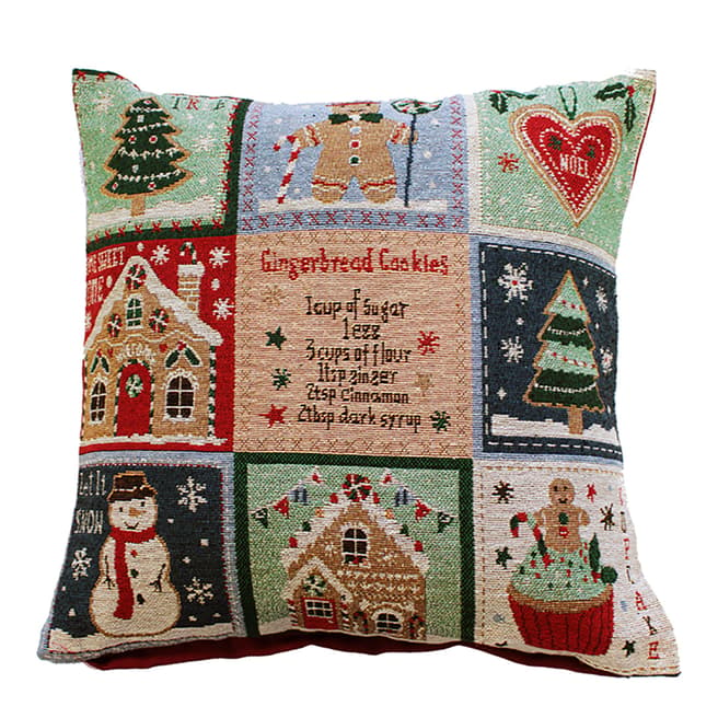 Portfolio Home Jolly Gingerbread Christmas Cushion