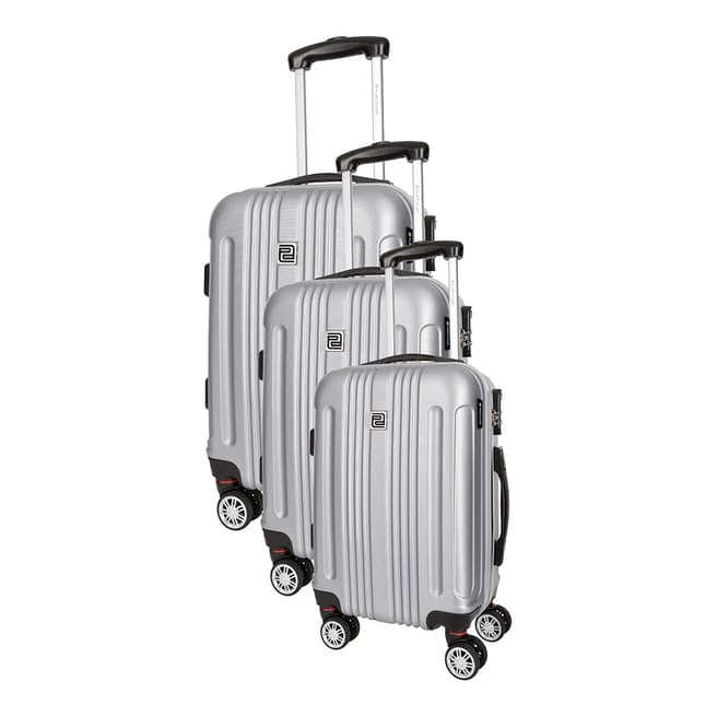 Platinium Brown Stafford Set of Three 8 Wheeled Suitcases S/M/L