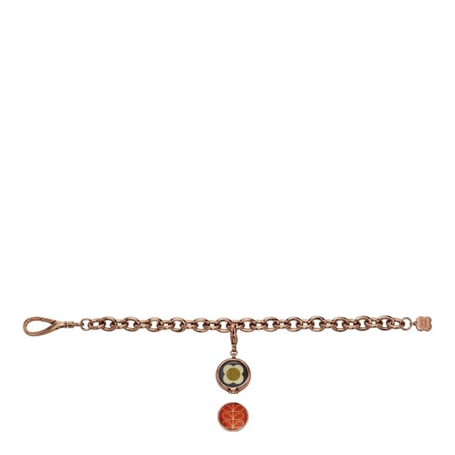Orla Kiely Rose Gold Plated Reversable Charm Bracelet