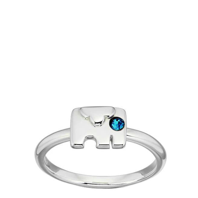 Orla Kiely Blue Montana Swarovski Sterling Silver Elephant Ring