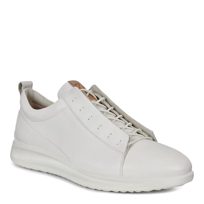 ECCO White Leather Aquet Sneakers 