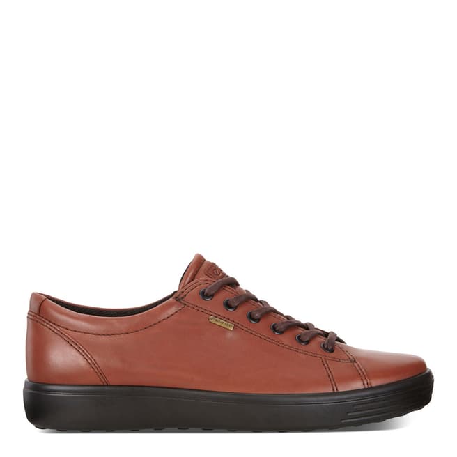ECCO Brown Leather Soft 7 Shell Toe Sneakers