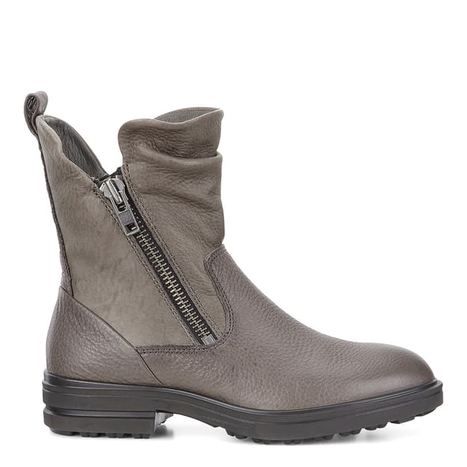 ECCO Warm Grey Leather Zoe Zip Boots