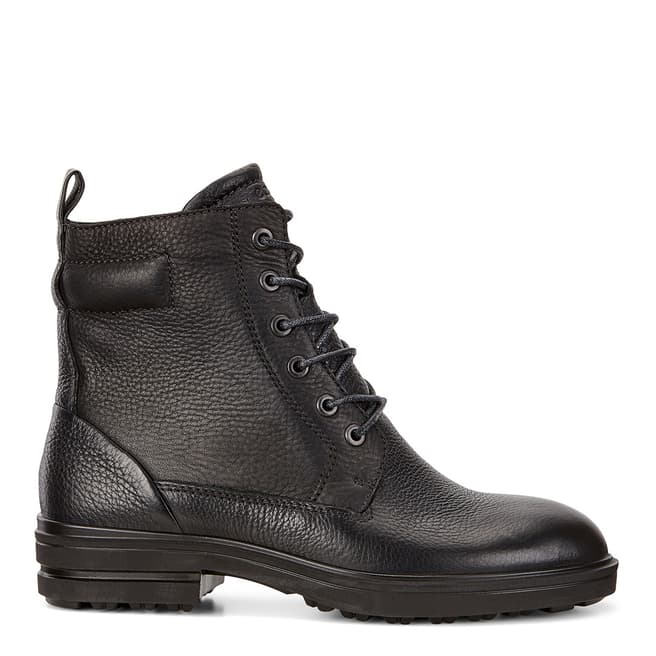 ECCO Black Leather Zoe Lace Up Ankle Boots