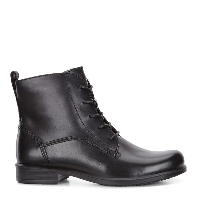 ECCO Black Leather Touch 25 Lace Up Ankle Boots