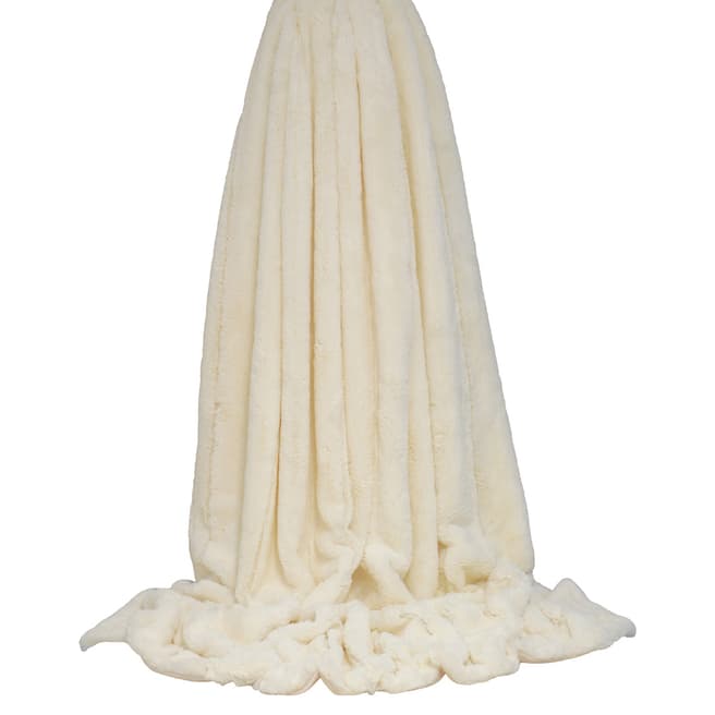 Paoletti Cream Empress Throw 130x180cm