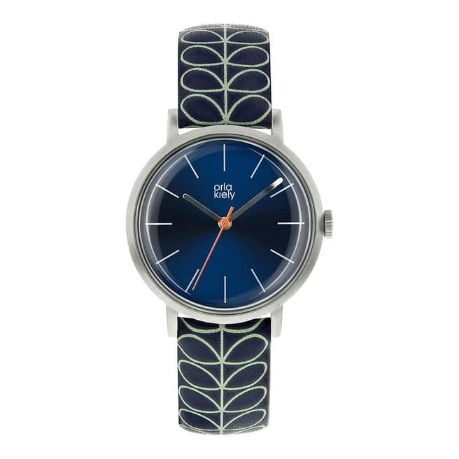 Orla Kiely Silver Patricia Stainless Steel/Leather Analogue Watch