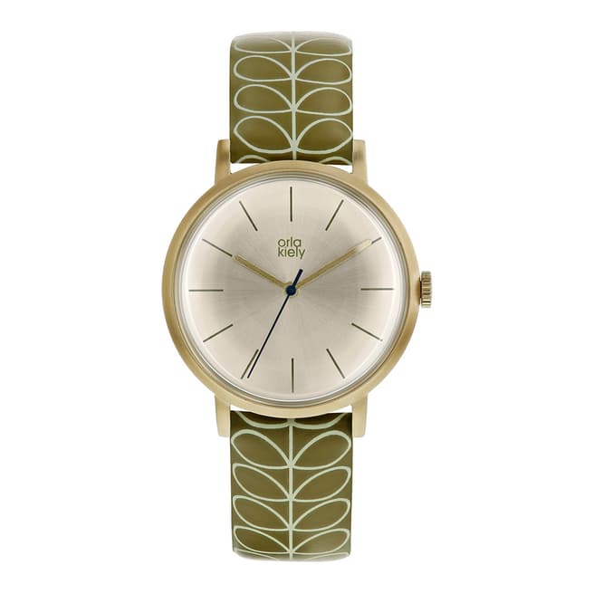 Orla Kiely Gold Patricia Stainless Steel/Leather Analogue Watch
