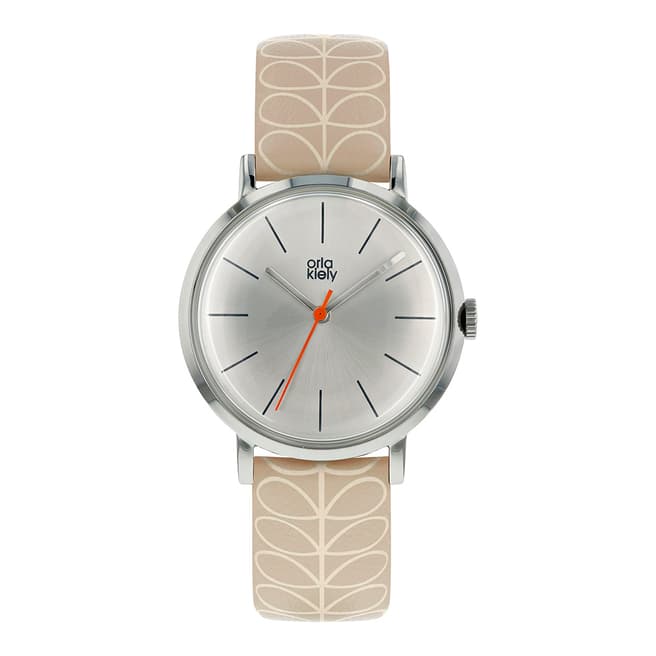 Orla Kiely Silver Patricia Stainless Steel/Leather Analogue Watch