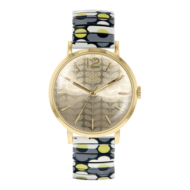 Orla Kiely Gold Pop Stainless Steel Analogue Watch