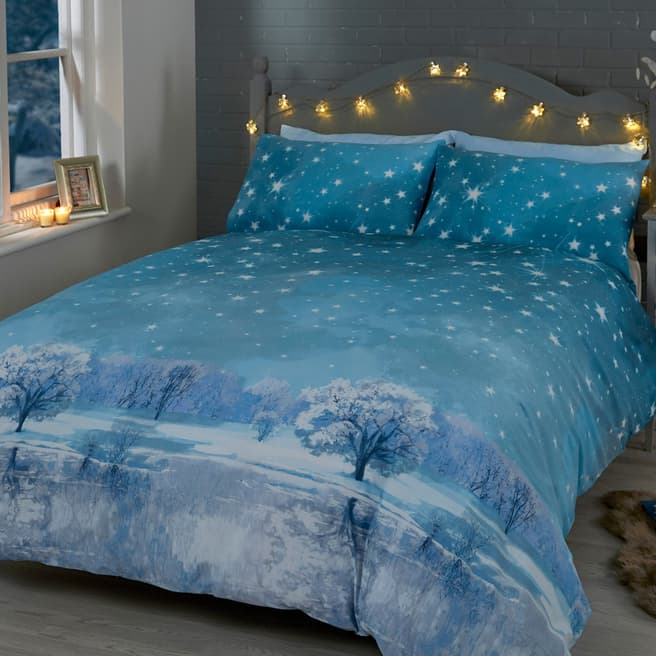 Rapport Starry Nights Double Duvet Cover Set, Ice