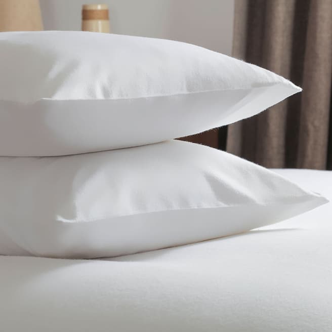 Belledorm Brushed Cotton Pair Of Pillowcases, White
