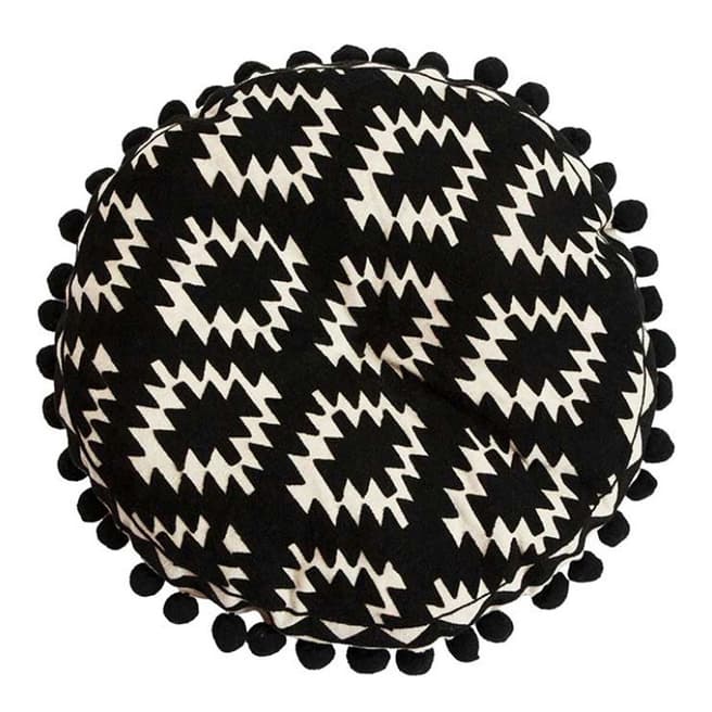 Bombay Duck Black Aztec Embroidered Cushion 40cm