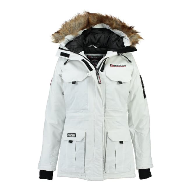Geographical Norway Women's White Aristochat Parka