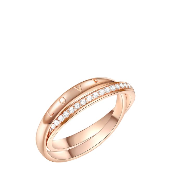 Carat 1934 Rose Gold Plated Love Sterling Silver Ring