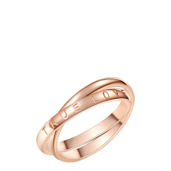 Carat 1934 Rose Gold Plated Double Sterling Silver Ring