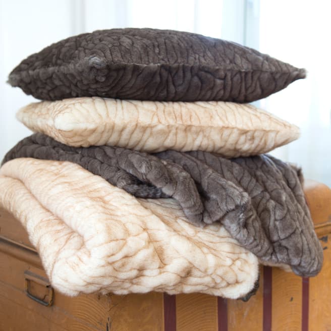 Deyongs Toronto Faux Fur Cushion 50x50cm Mocha