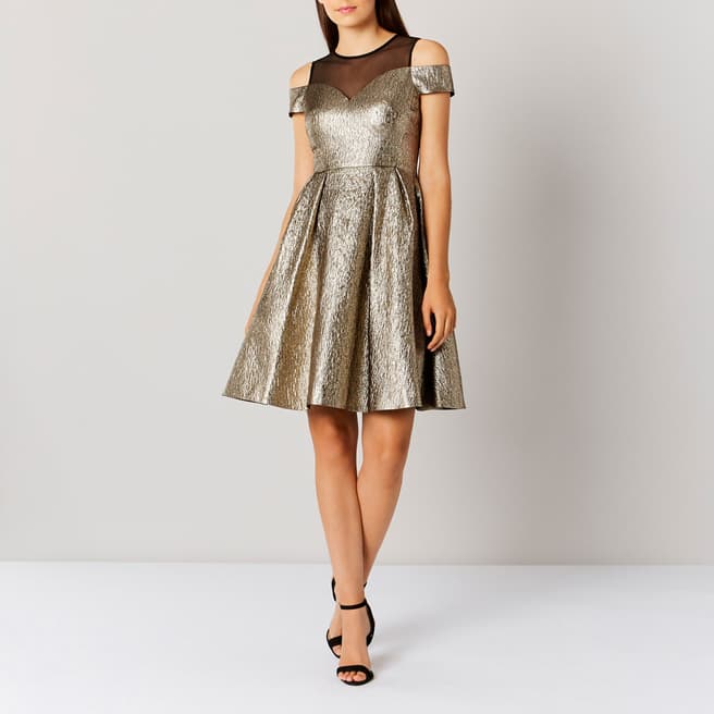 Coast Gold Jiana Metallic Bardot Dress