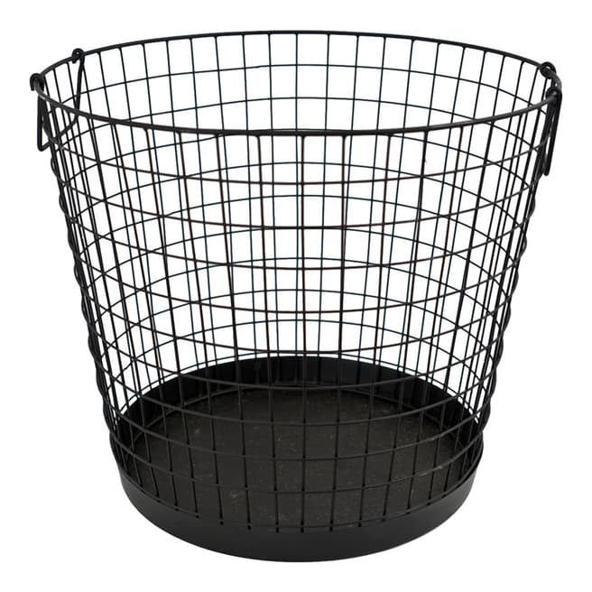 Ivyline Black Iron Wire Log Basket