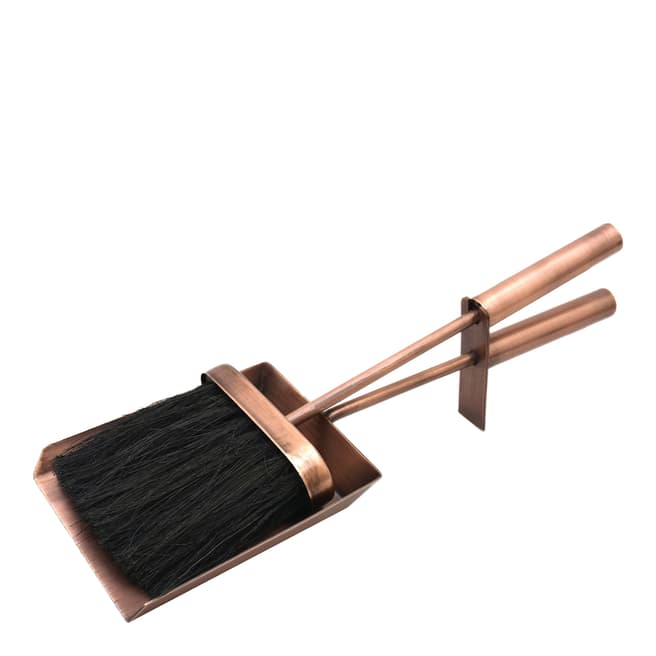 Ivyline Antique Copper Fireside Brush and Shovel 35cm