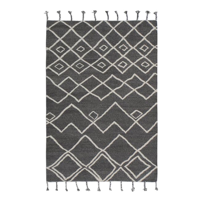 Bohemian Chic Smoked Pearl Hand-Knotted Kilim Rug 180x120cm