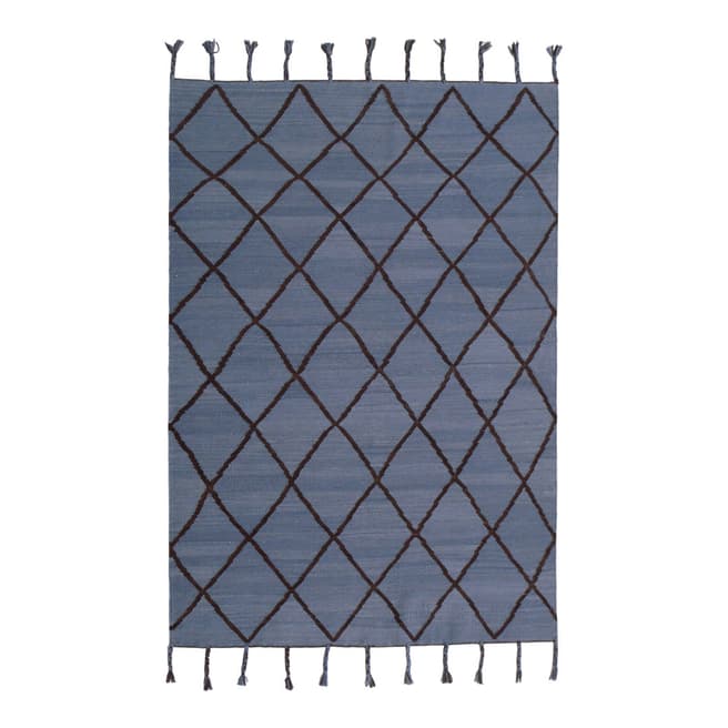 Bohemian Chic Blue Ice Hand-Knotted Kilim Rug 180x120cm