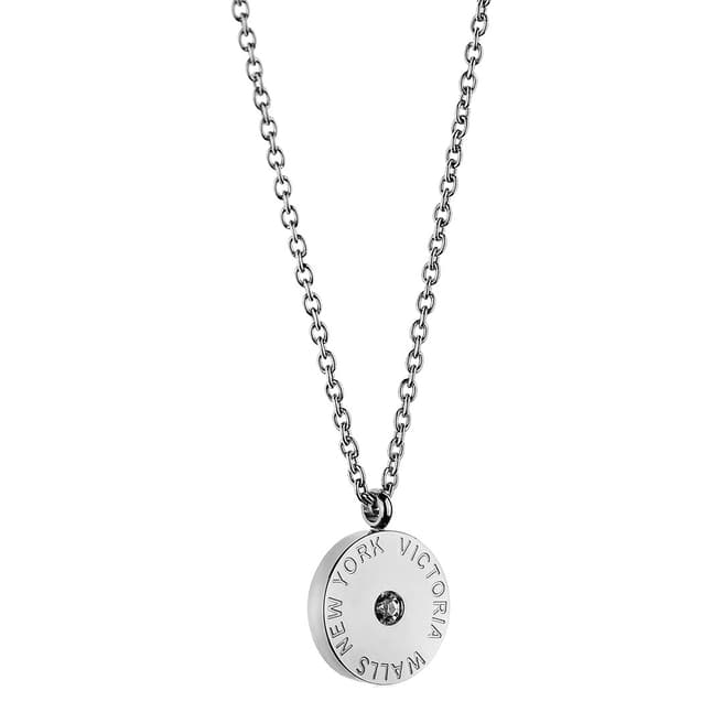 Victoria Walls Plated Silver Round Charm Necklace