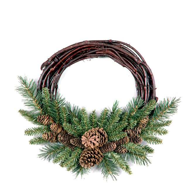 The National Tree Company Pine Cone 26cm Grapevine Wreath