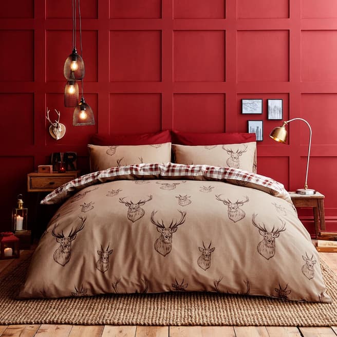 Catherine Lansfield Stag Double Duvet Cover Set, Multi