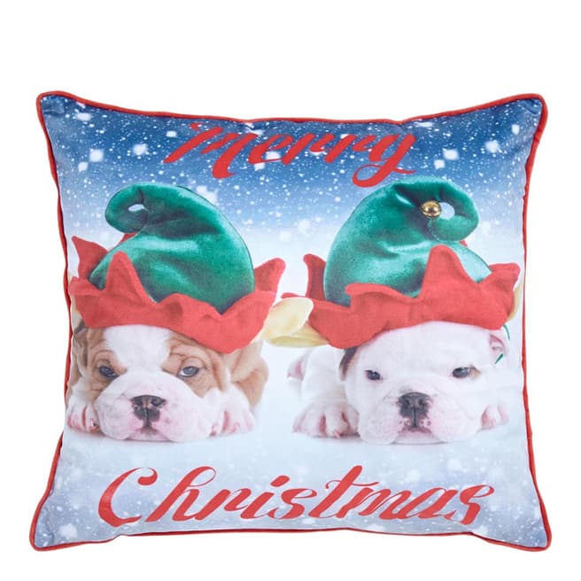 Catherine Lansfield Merry Christmas Dogs Cushion Cover, Multi